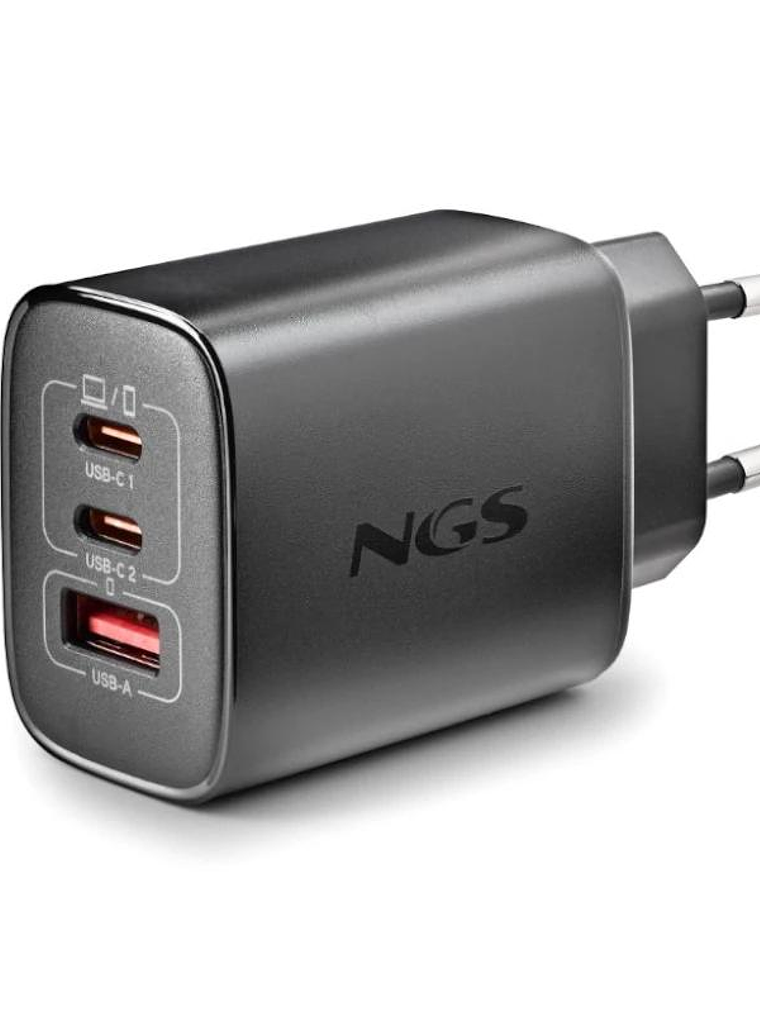 NGS CARGADOR GAN ULTRARAPIDO 65W USB-C+ USB-A 2