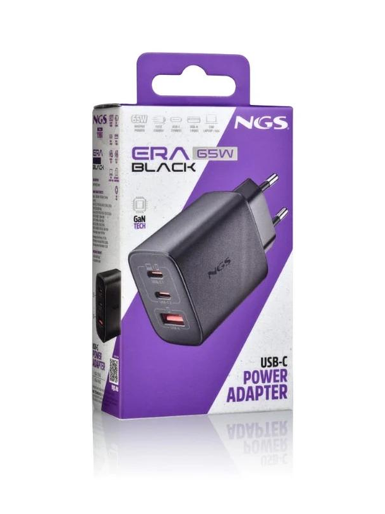 NGS CARGADOR GAN ULTRARAPIDO 65W USB-C+ USB-A 4