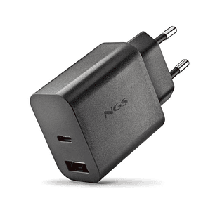 NGS CARGADOR GAN ULTRARAPIDO 20W USB-C+ USB-A