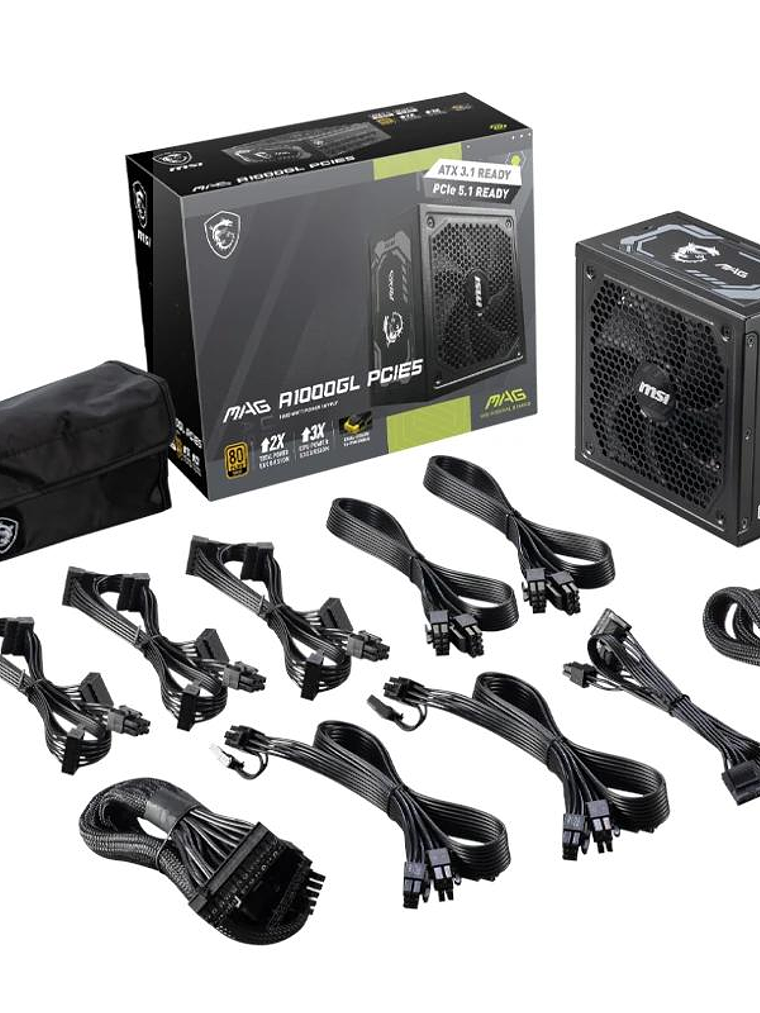 MSI Fuente Alimentación MAG A1000GL PCIE5 1000WATX 4