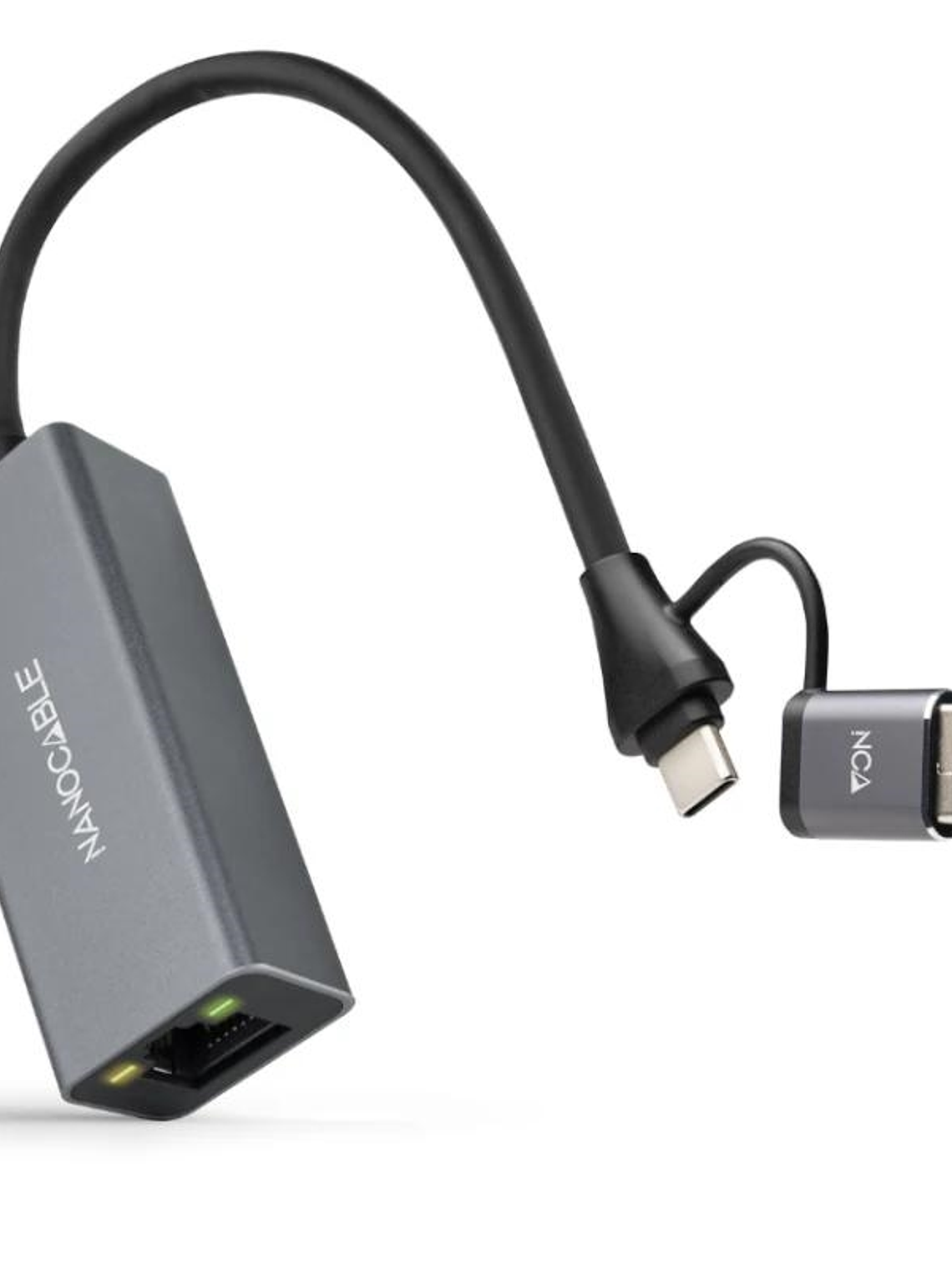 Nanocable Conversor USB-C+USB-A/M 3.0 RJ45 15cm 1