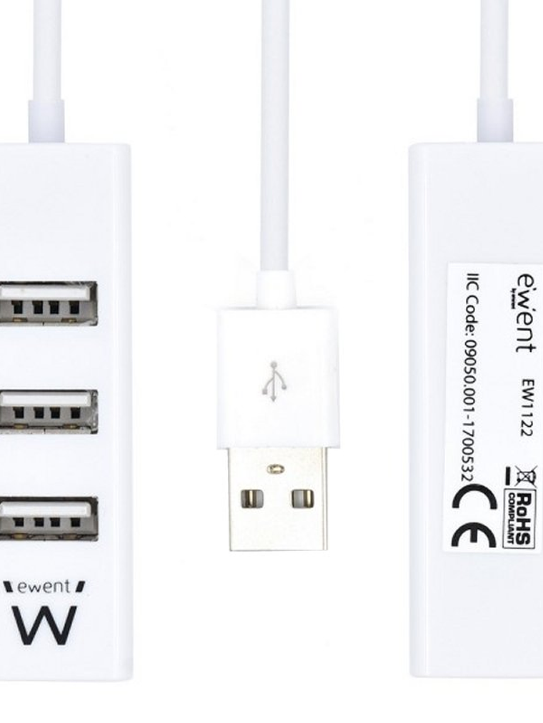 EWENT EW1122 MINI-HUB USB 4 PUERTOS BLANCO 3