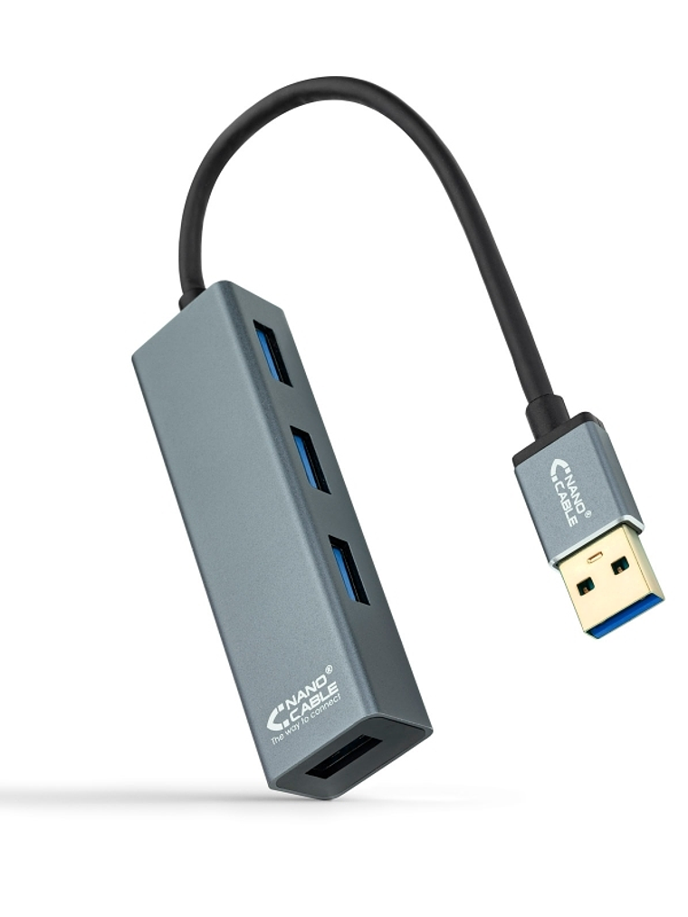 Nanocable Hub USB 3.0 4 x USB 3.0 10cm. Gris 1