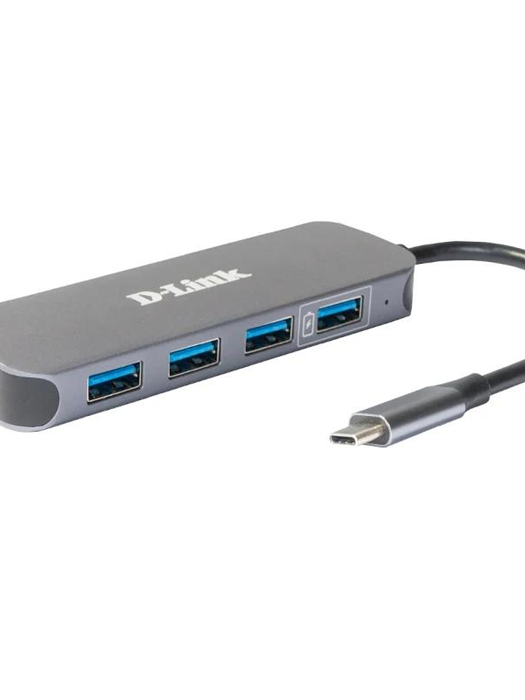 D-Link DUB-2340 USB-C 4xUSB 3.0 Hub PD 2