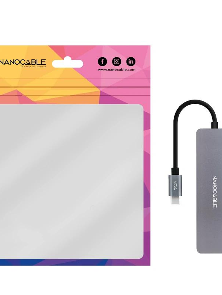 Nanocable HUB USB-C a 3xUSB 3.0/H+1xUSB-C/H 3