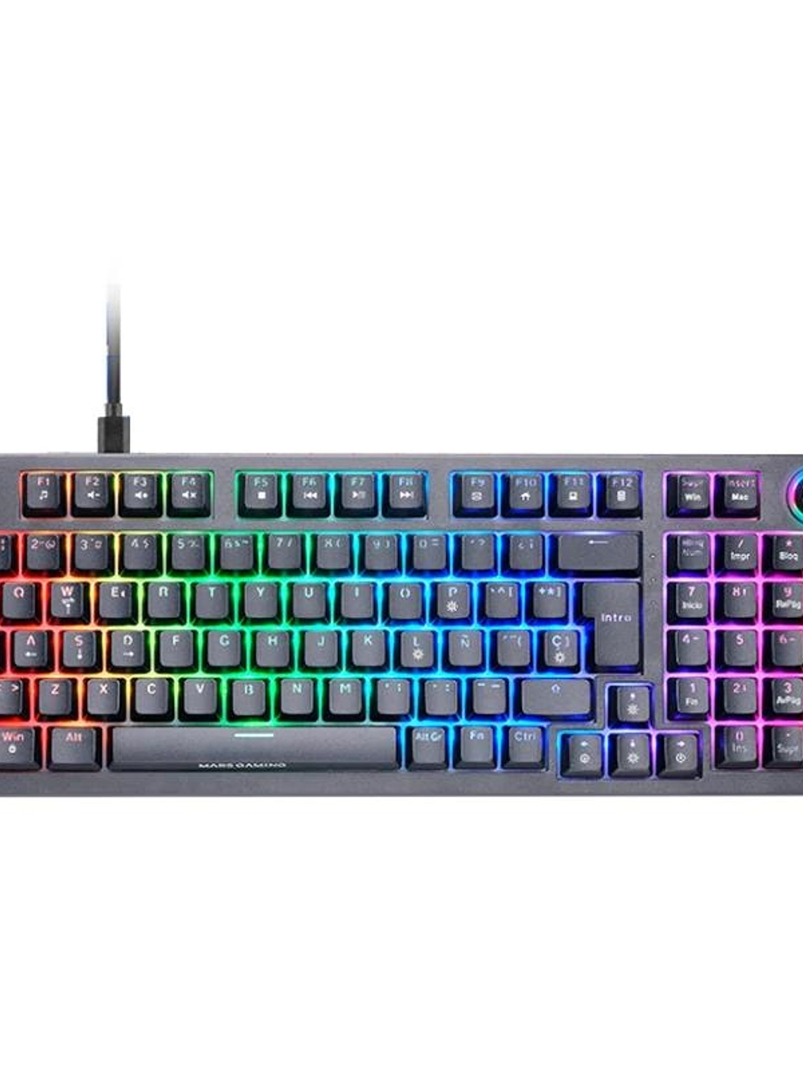 Mars Gaming Tecl. MKPROYES Silent Switch RGB Negro 1