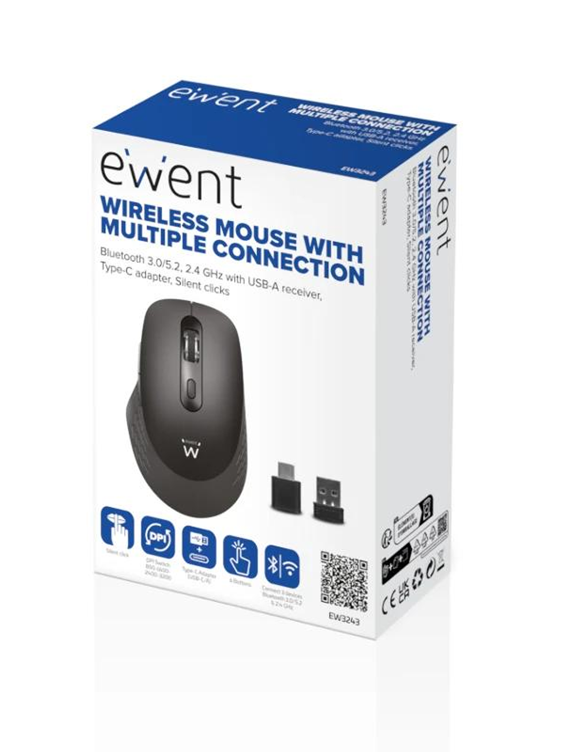 EWENT EW3243 Ratón inalámbrico 2.4GHz BT 3