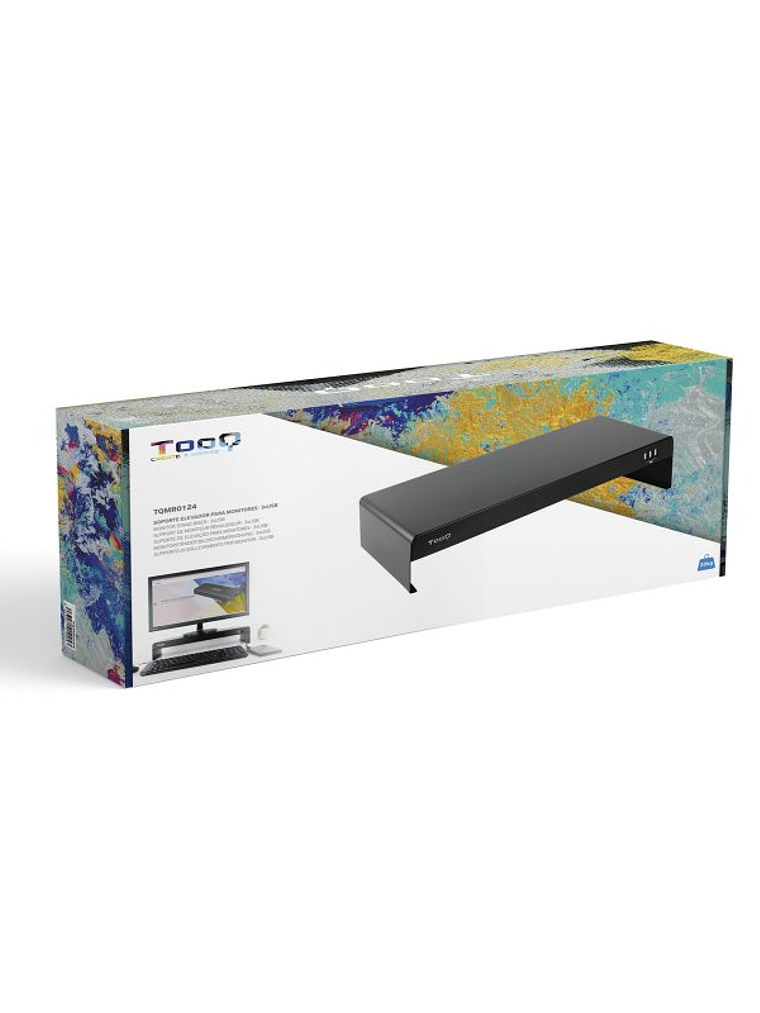 Tooq Soporte elevador monitor/portátil 3xUSB negro 4