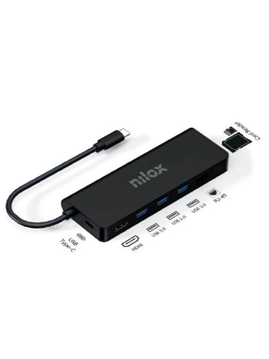 Nilox Dock Usb c 8 en 1 Negro 2