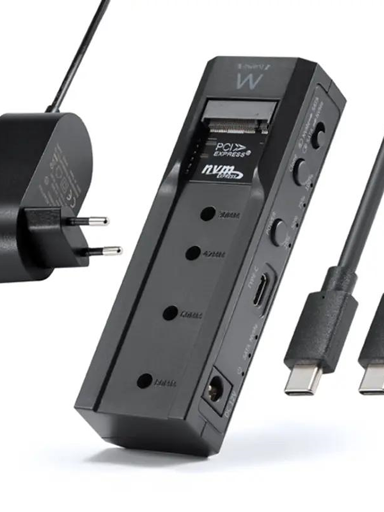 EWENT EW7065 Clonador Dual bay HDD/NVMe M2 SSD 1