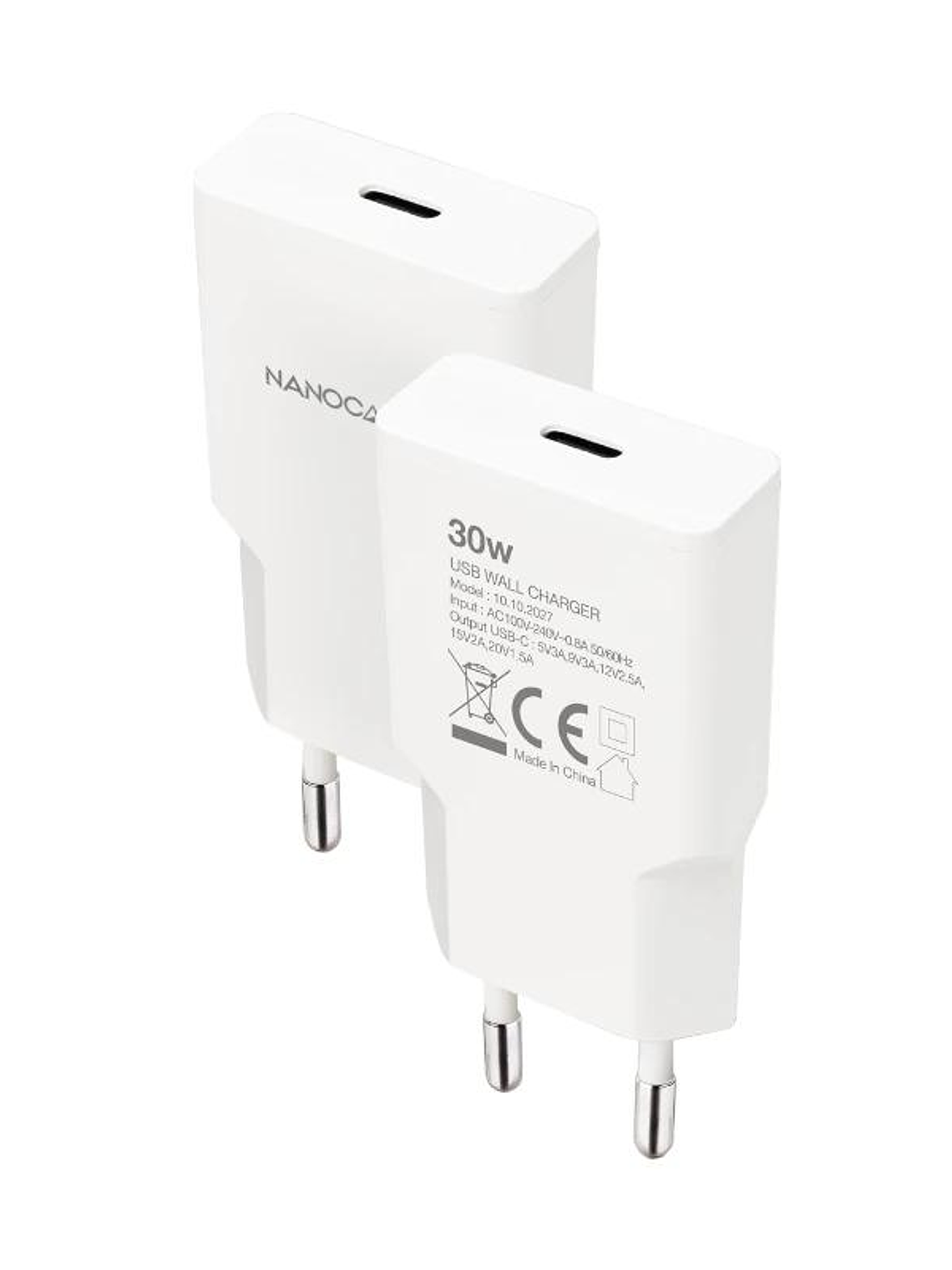 Nanocable Cargador USB-C/PD 30W   Blanco 2