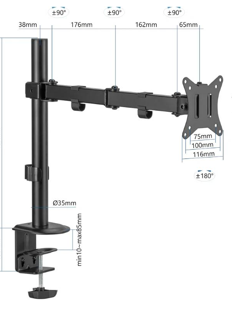 iggual SPM01 Soporte pinza 1 monitor 17