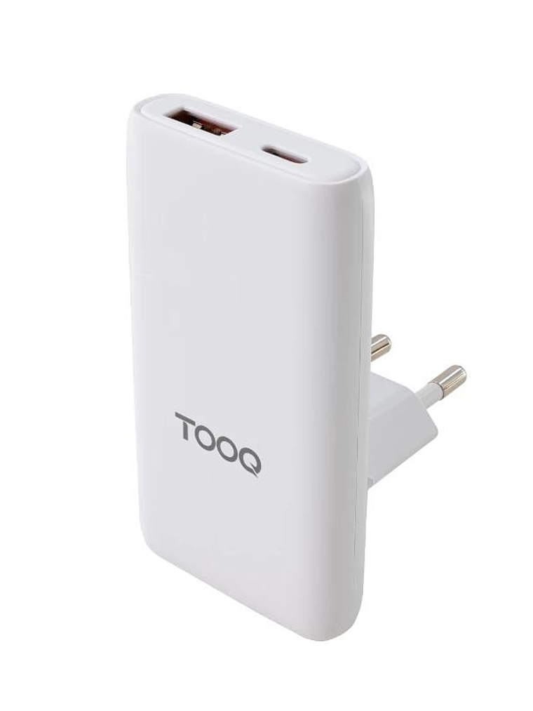 Tooq Cargador pared GAN USB-C/PD + USB-A/QC 65W 1