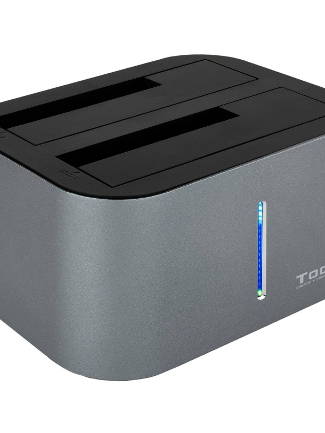 Tooq TQDS-805G Dock Station Doble Bahía HDD Gris 1