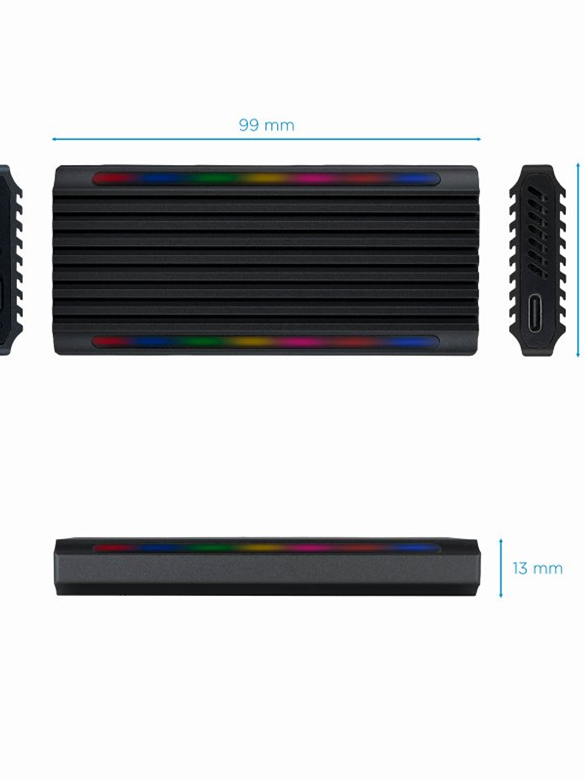 Tooq Caja Externa SSD M.2 NGFF/NVMe USB-C Negro 3
