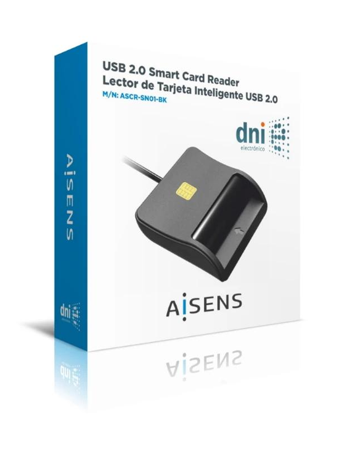 Aisens Lector Tarjetas Inteligente DNI Negro 3