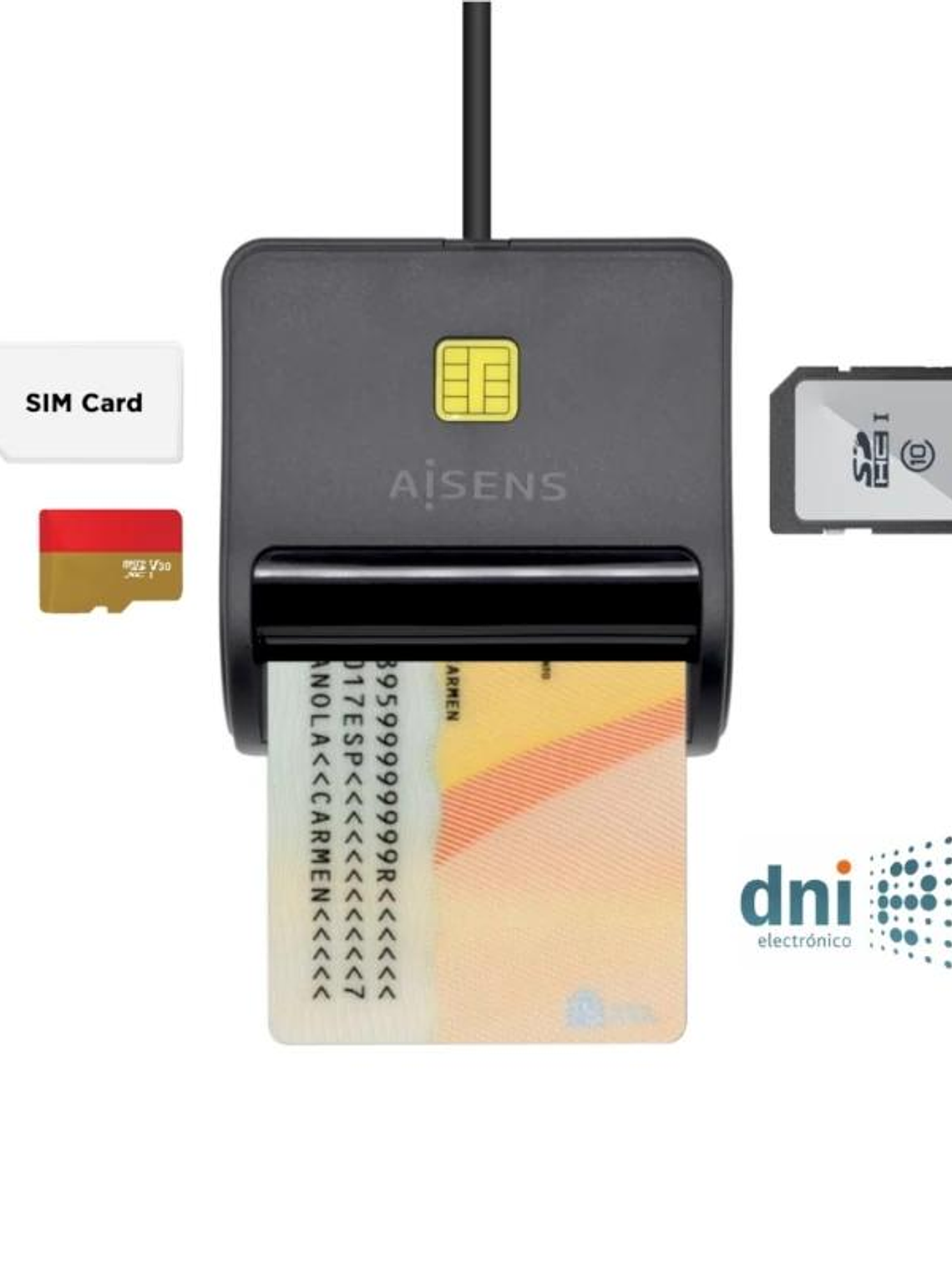 Aisens Lector DNI SIM SD MSD MMC RS-MMC MMC Micro 2