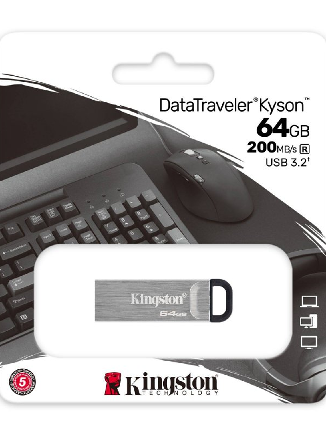 Kingston DataTraveler DTKN 64GB USB 3.2 Gen1 Plata 3