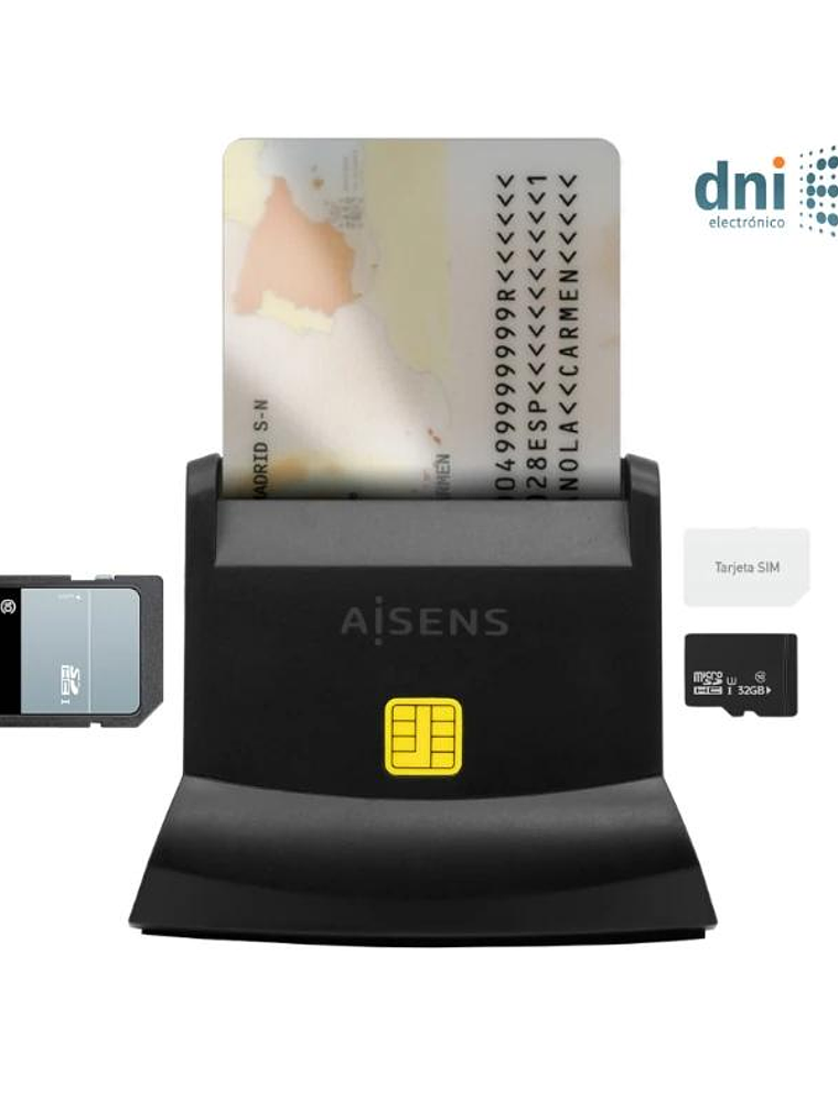 Aisens Lector DNI SIM SD MSD MMC RS-MMC MMC MUSBC 3