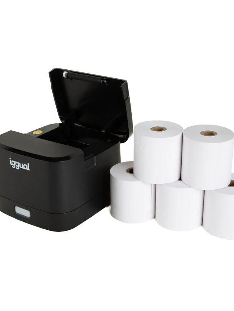 iggual Kit impresora térmica TP EASY 58 + 5 rollos 2