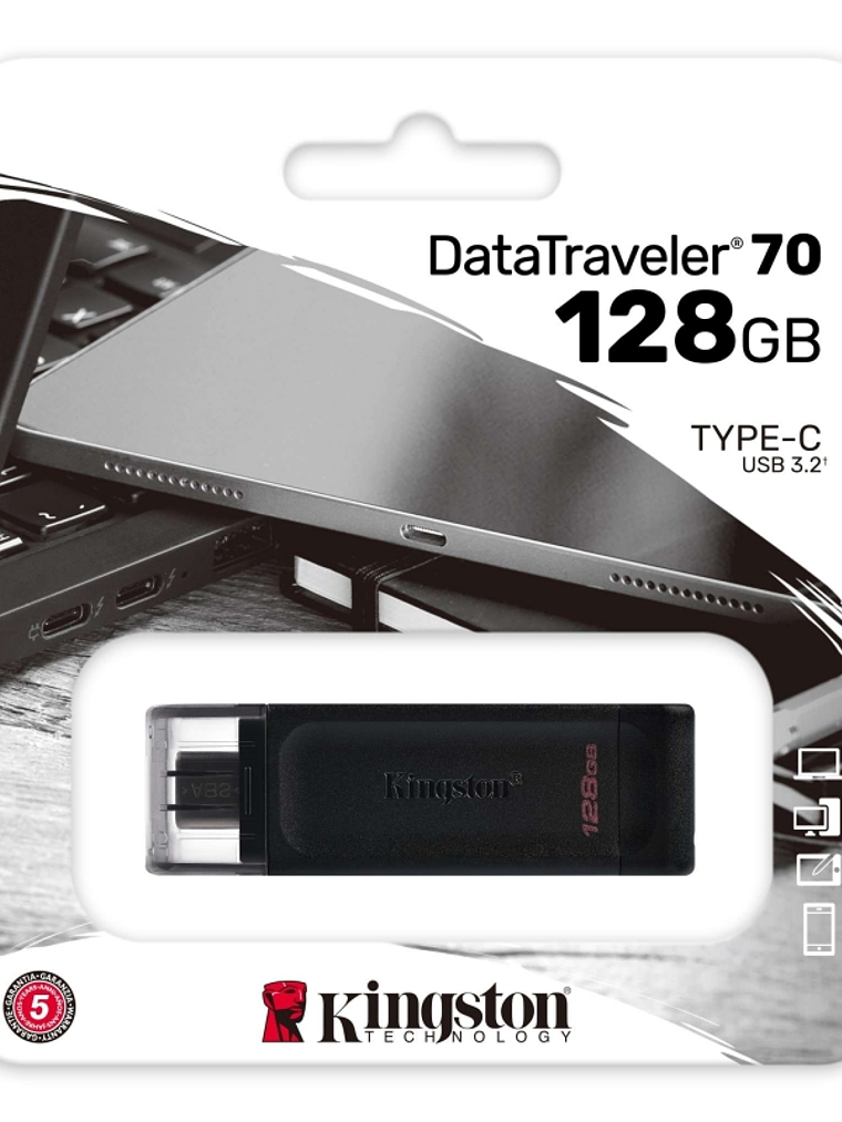 Kingston DataTraveler DT70 128GB USB C 3.2  Negro 3
