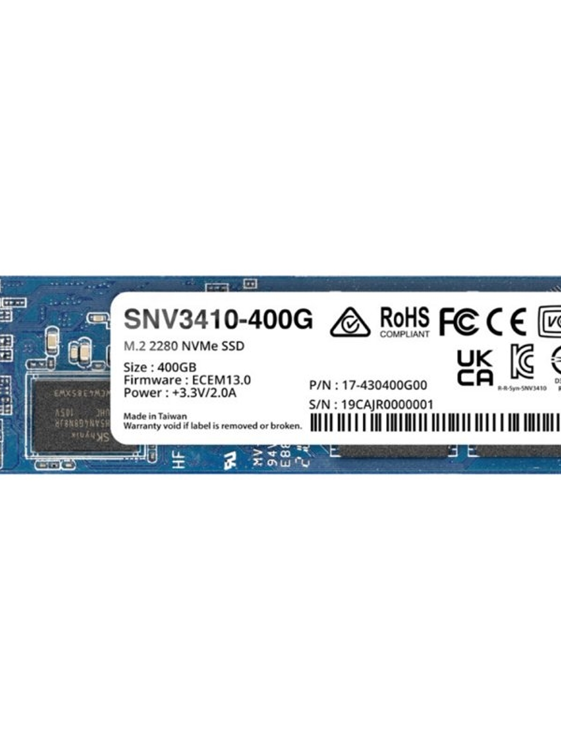 Synology SNV3410-400G SSD NVMe PCIe 3.0 M.2 2280 1