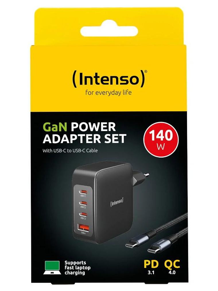 Intenso | KIT Cargador GaN W140A3C + Cable USB-C 2