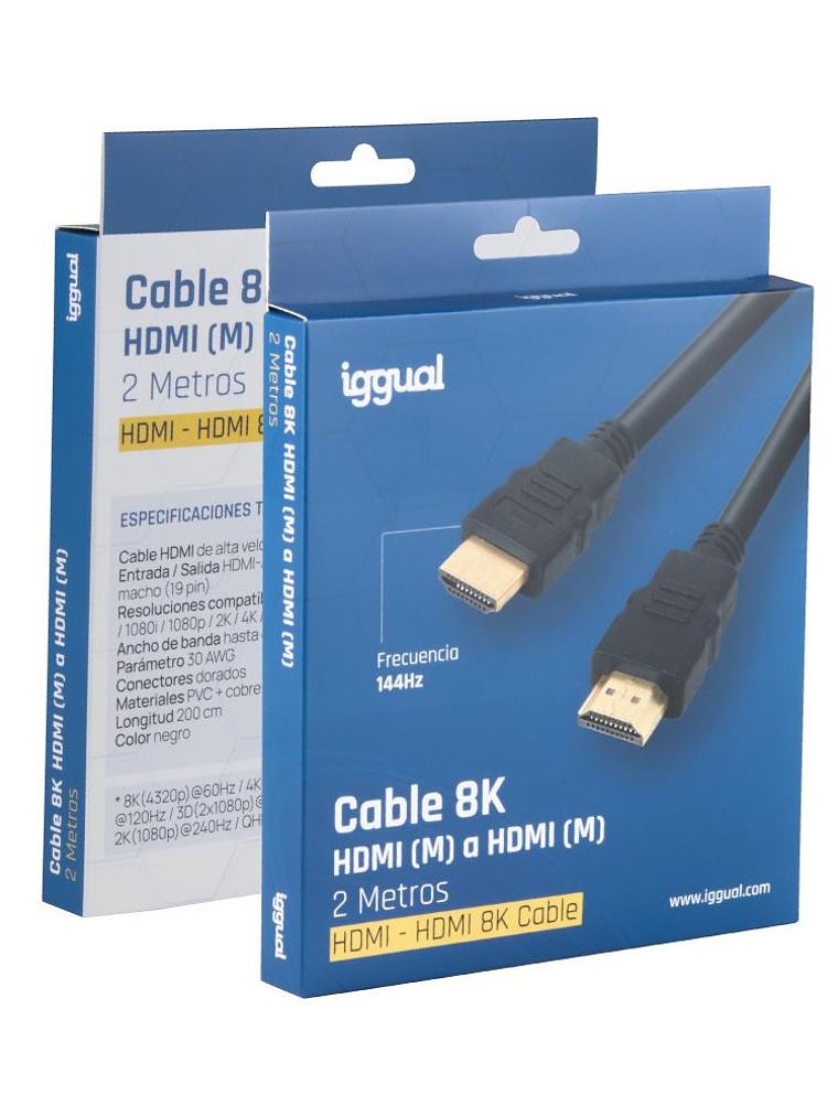 iggual Cable HDMI - HDMI 2.1 8K@60hz 2 metros 3