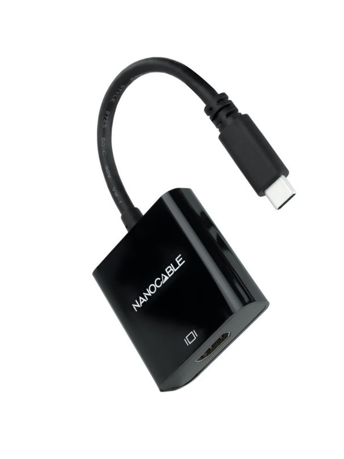 Nanocable Conversor USB-C/M a HDMI/H Negro 15cm 2