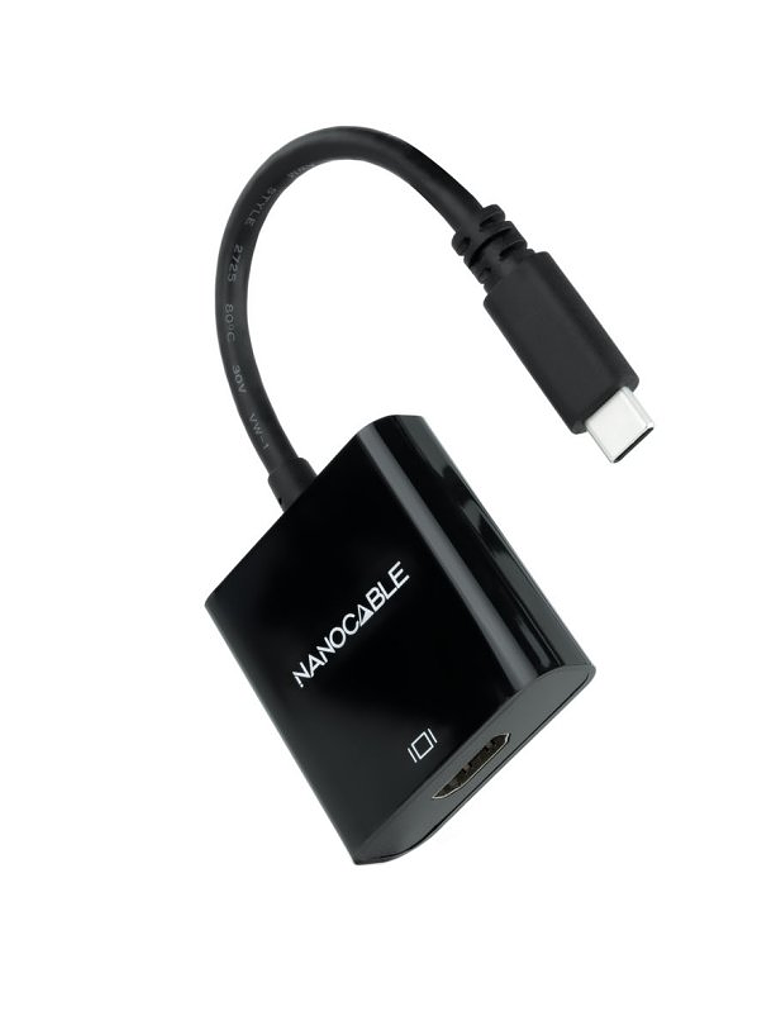 Nanocable Conversor USB-C/M a HDMI/H Negro 15cm 2