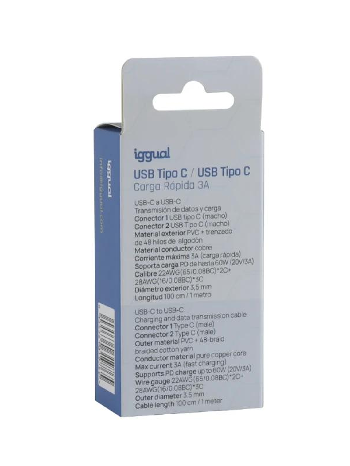iggual Cable USB-C a tipo C 60W 3A 100 cm trenzado 4