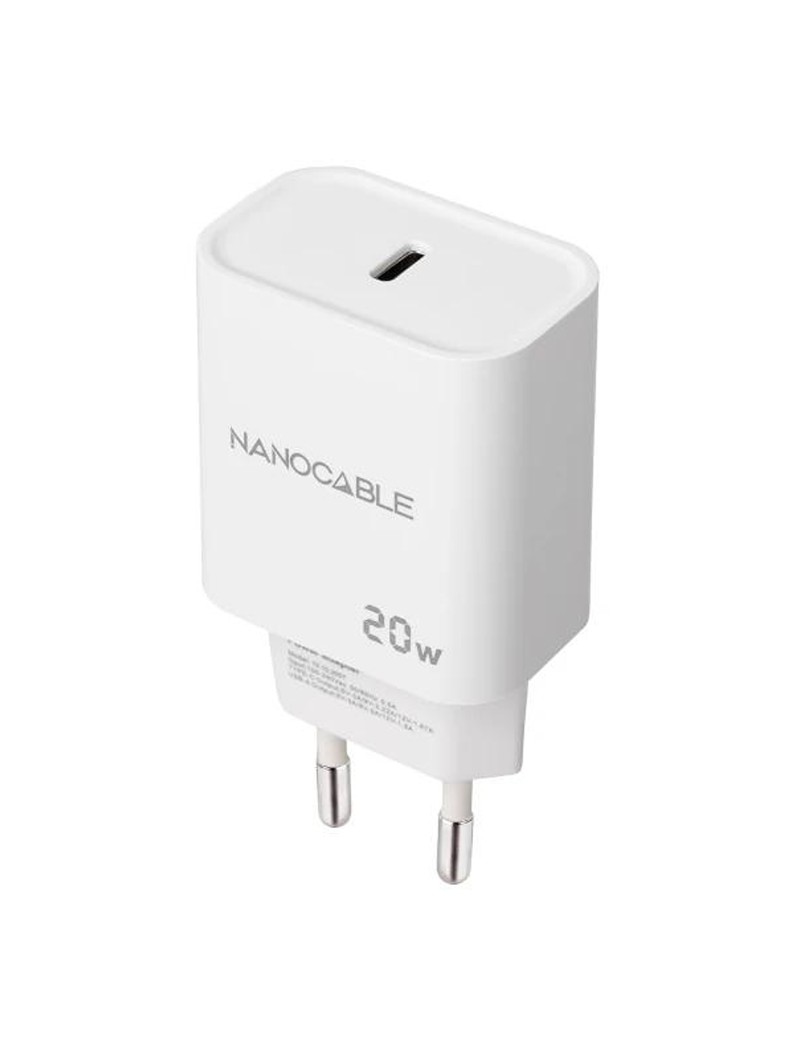 Nanocable Cargador pared USB-C PD 20W Blanco 1