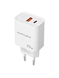 Nanocable Cargador USB-C/PD+USB-A/QC 20W Blanco - Miniatura 1