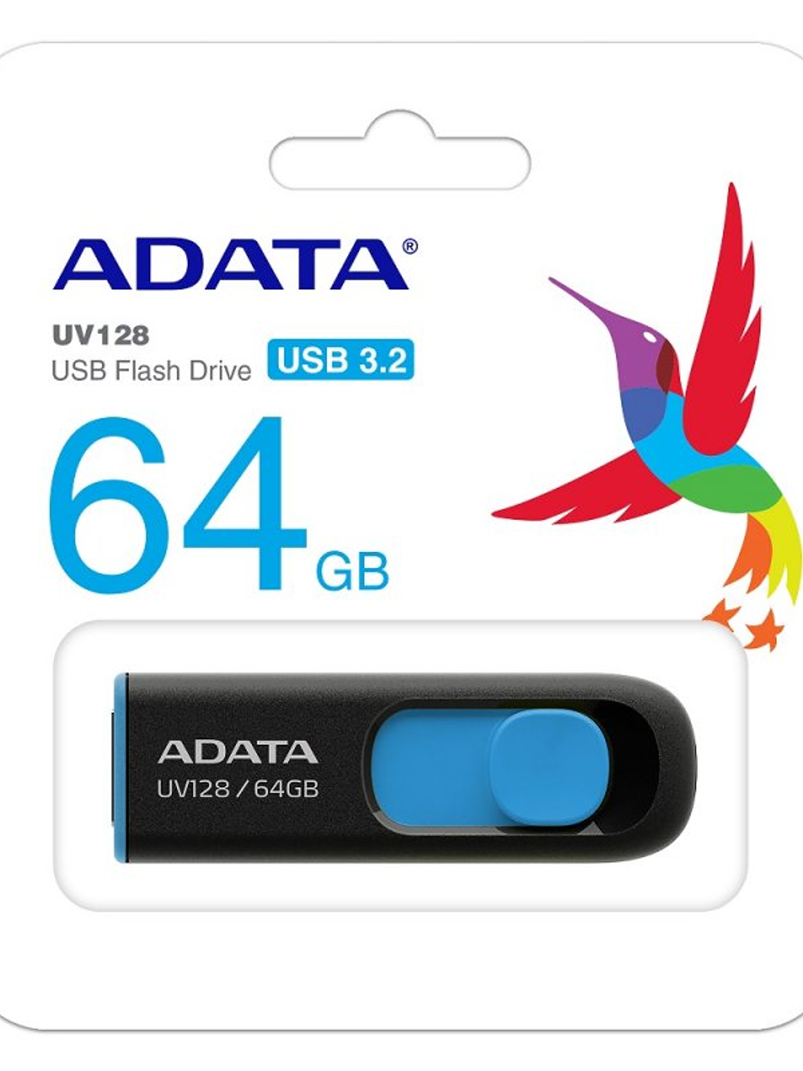 ADATA Lapiz Usb UV128 64GB USB 3.2 Negro/Azul 3