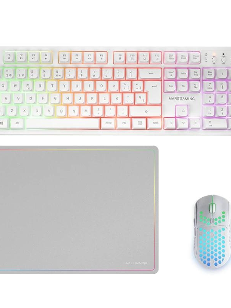 Mars Gaming Combo MCPWXWES GAMING 3IN1 RGB Blanco 1