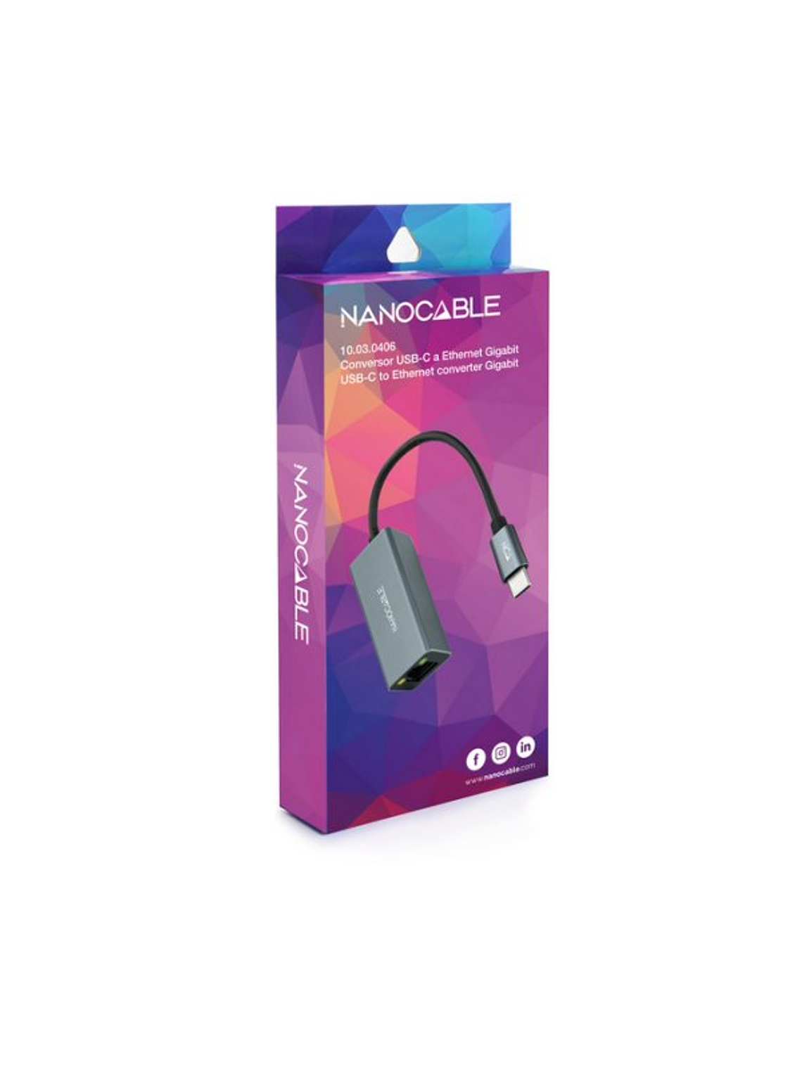 Nanocable Conversor USB-C Ethernet Gigabit 3