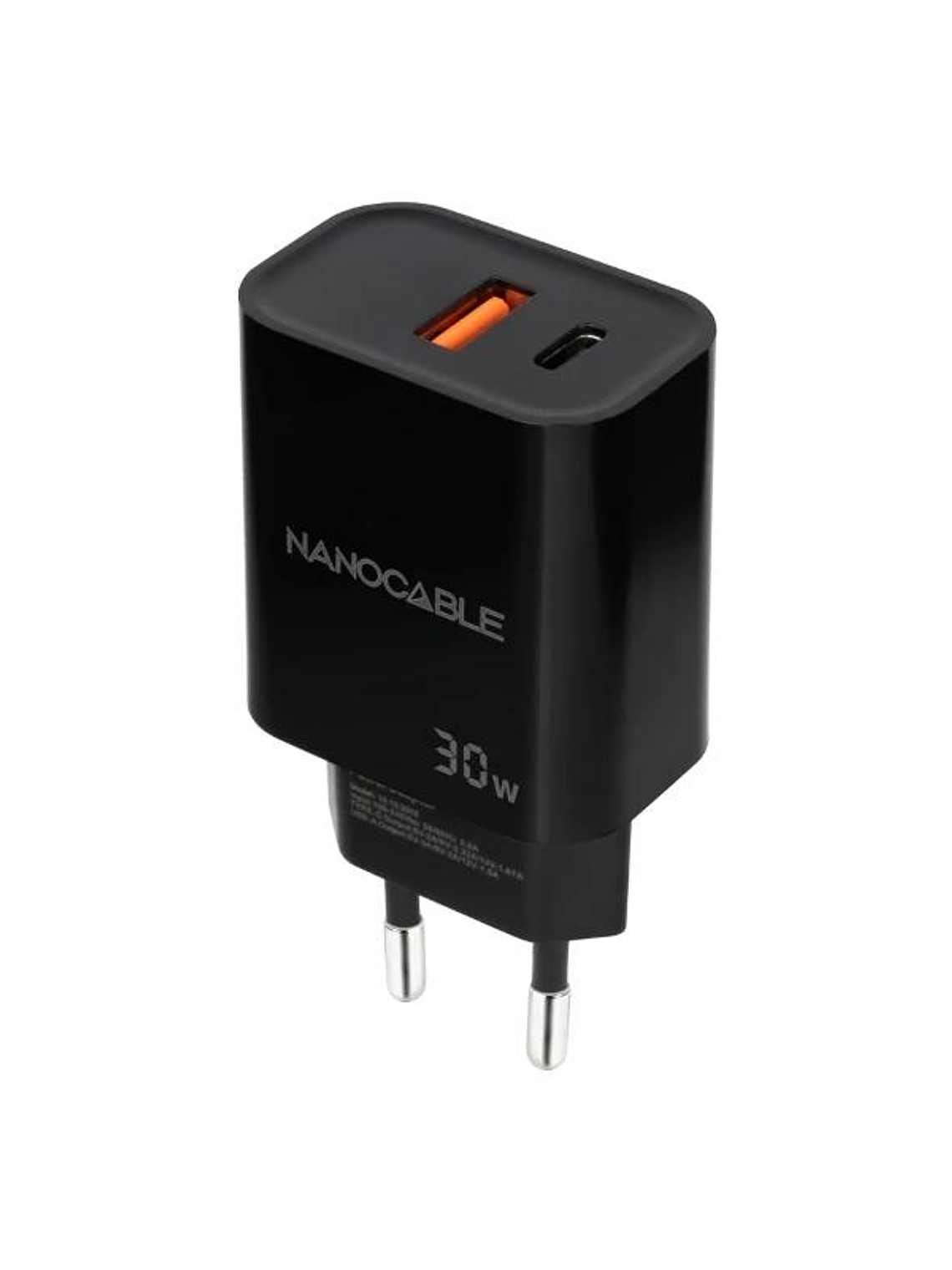 Nanocable Cargador USB-C/PD+USB-A/QC 30W Negro 2