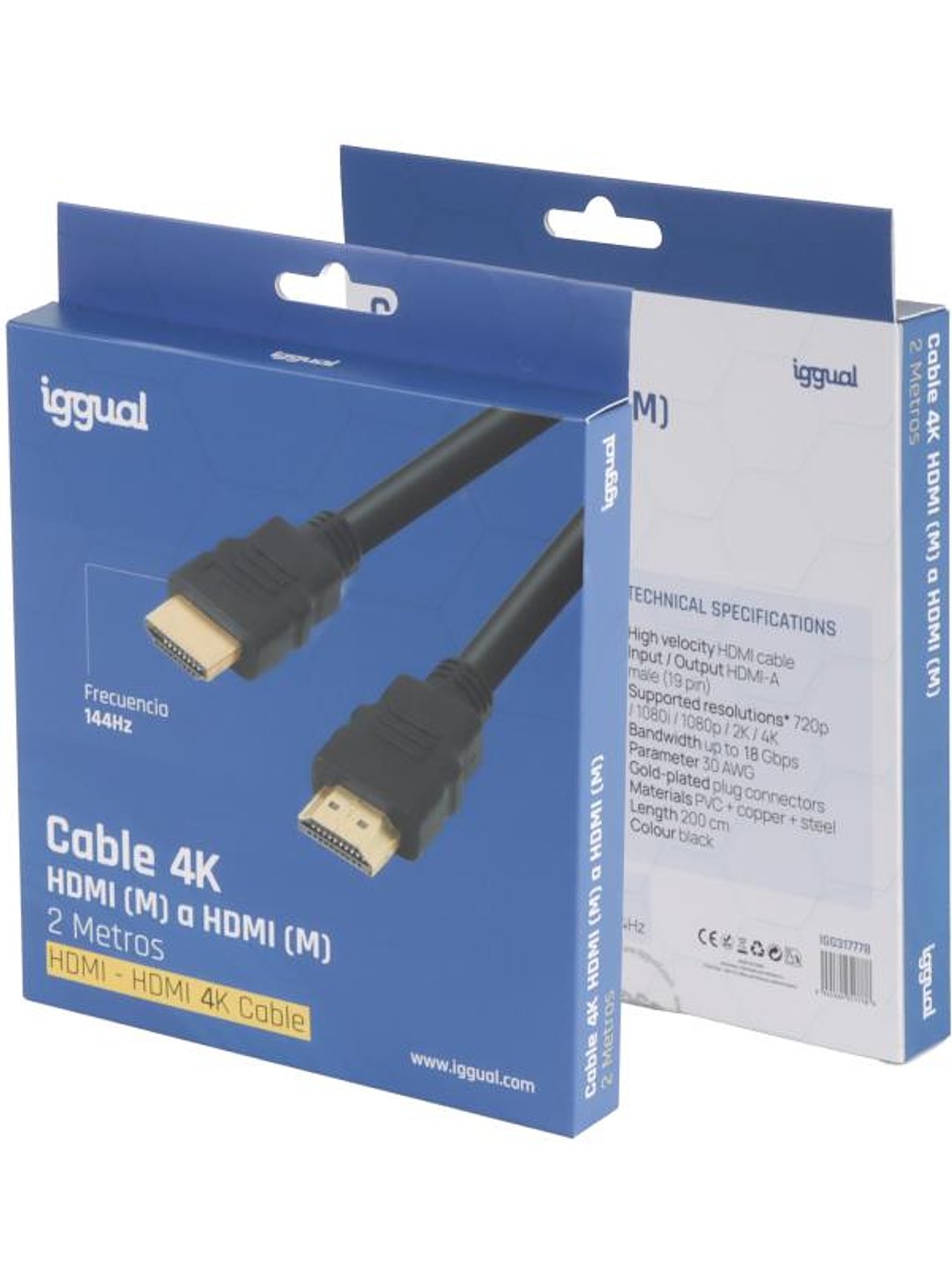 iggual Cable HDMI - HDMI 2.0 4K@60Hz 2 metros 2
