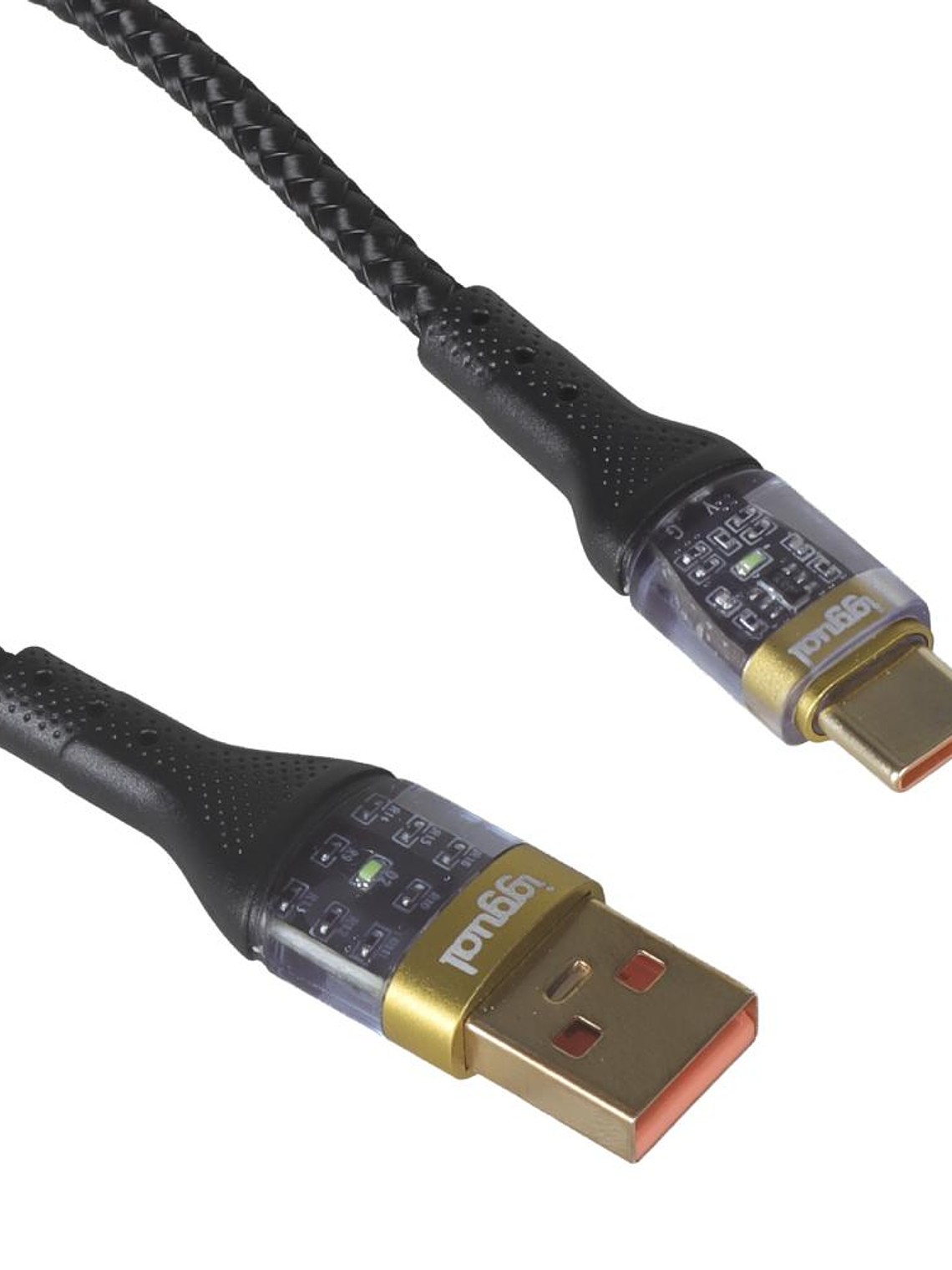 iggual Cable USB-A a tipo C 3A 100 cm trenzado LED 4