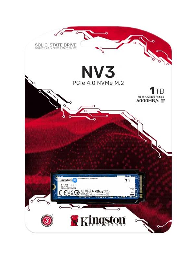 Kingston NV3 SSD 1TB PCIe NVMe Gen 4.0 3