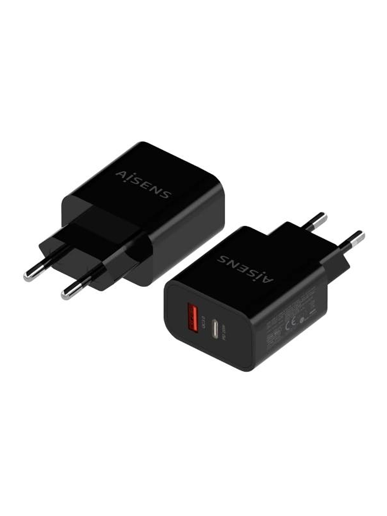Aisens Cargador 20W USB-C PD3.0 USB-A QC3.0 Negro 1