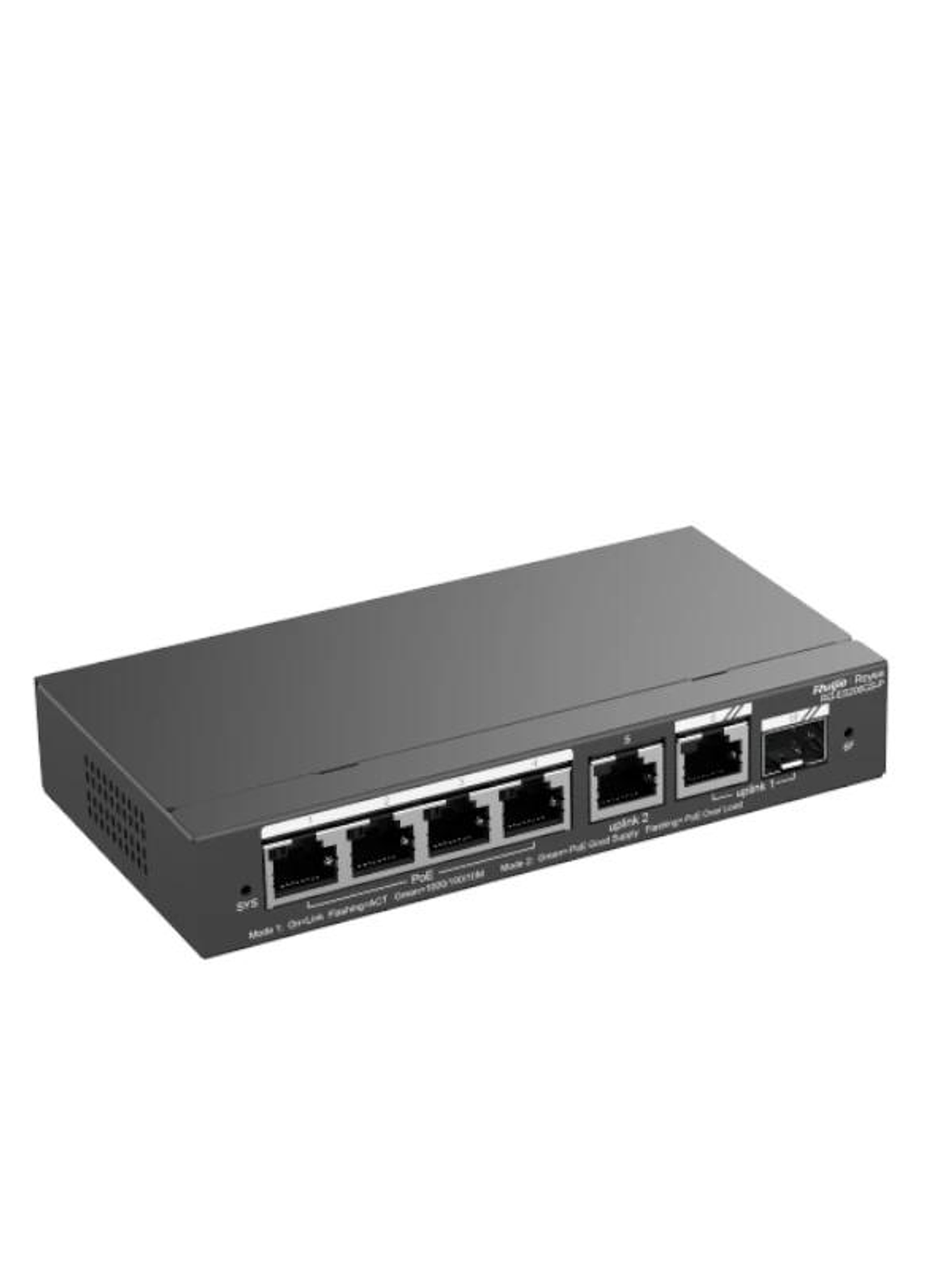 Reyee ES206GS-P Switch 4xPoE 2xGbE 1xSFP(C) 54W 1