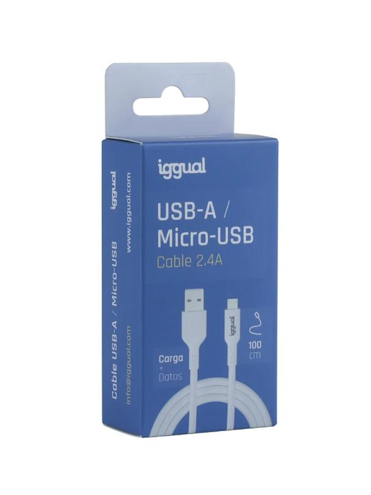 iggual cable USB-A/micro-USB 100 cm blanco 3