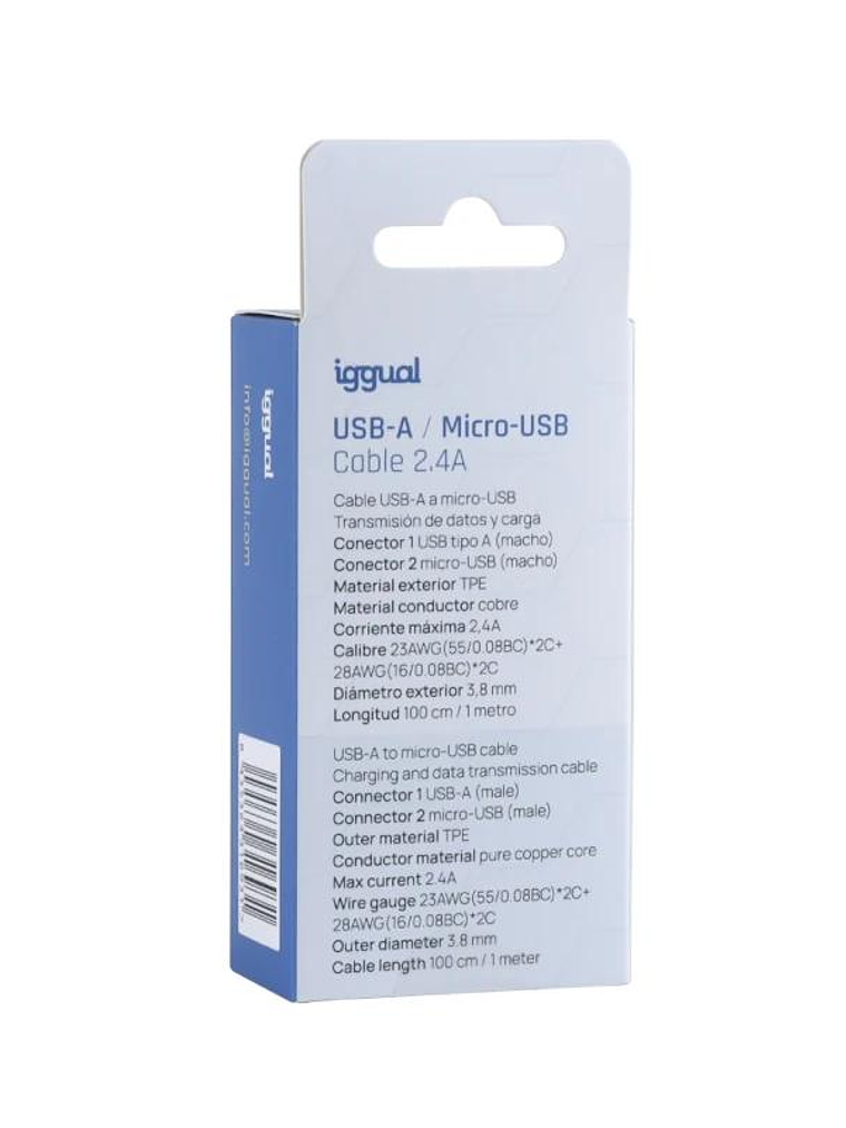 iggual cable USB-A/micro-USB 100 cm blanco 4
