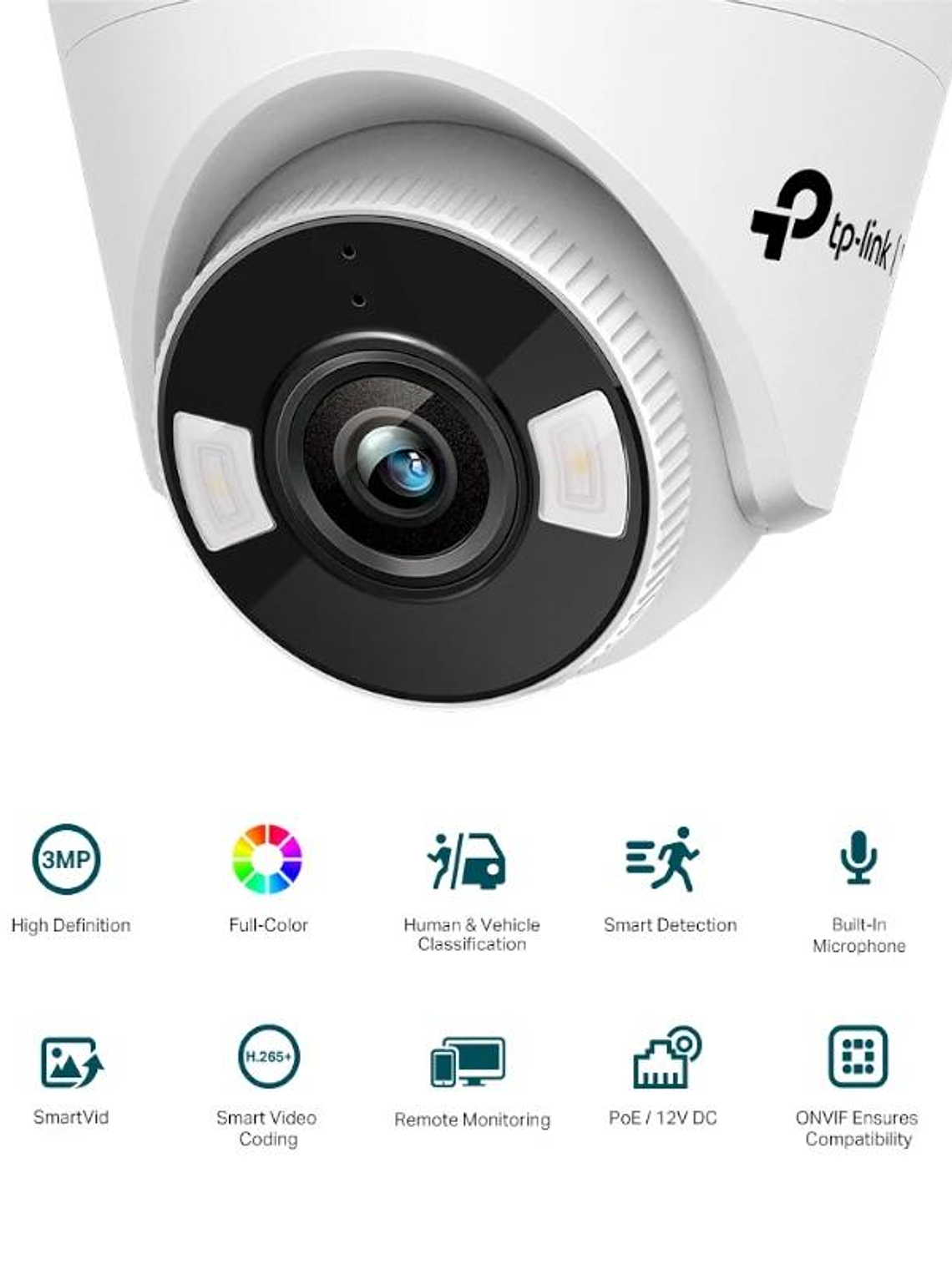 VIGI Cámara IP Turret C430 3MP Plástico Full-Color 2