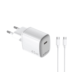 Celly Cargador  45W Usb-C + Cable Usb-C