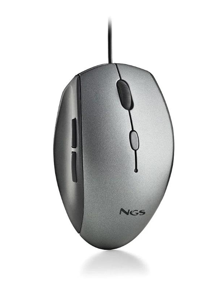 NGS WIRED ERGO SILENT MOUSE + USB TYPE C ADAP GRAY 1