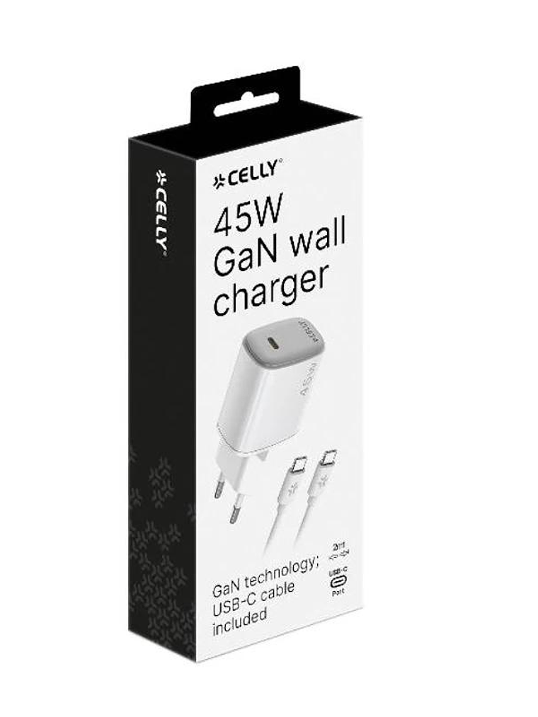 Celly Cargador  45W Usb-C + Cable Usb-C 4