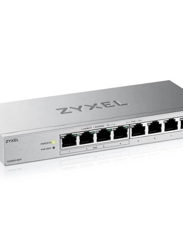 ZyXEL GS1200-8HPv3 Switch 8xGb (4xPoE+) 68W 2