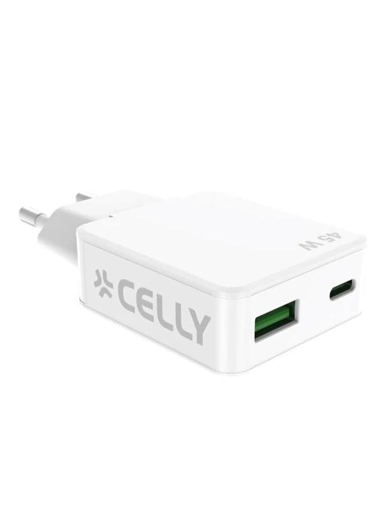 Celly Cargador  1 Usb-C 1 Usb- A 45w 1